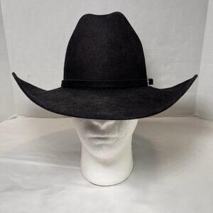 Peters Brothers Cowboy Hat Size 6 3/4 Black Felt Fur Western Cowgirl Work 8737